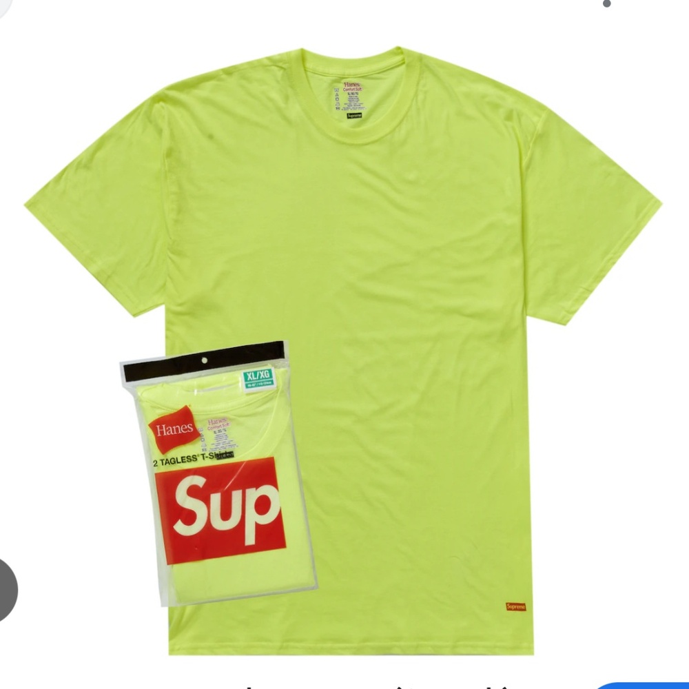 COPY - Fluorescent yellow Hanes Supreme T-shirt XXL